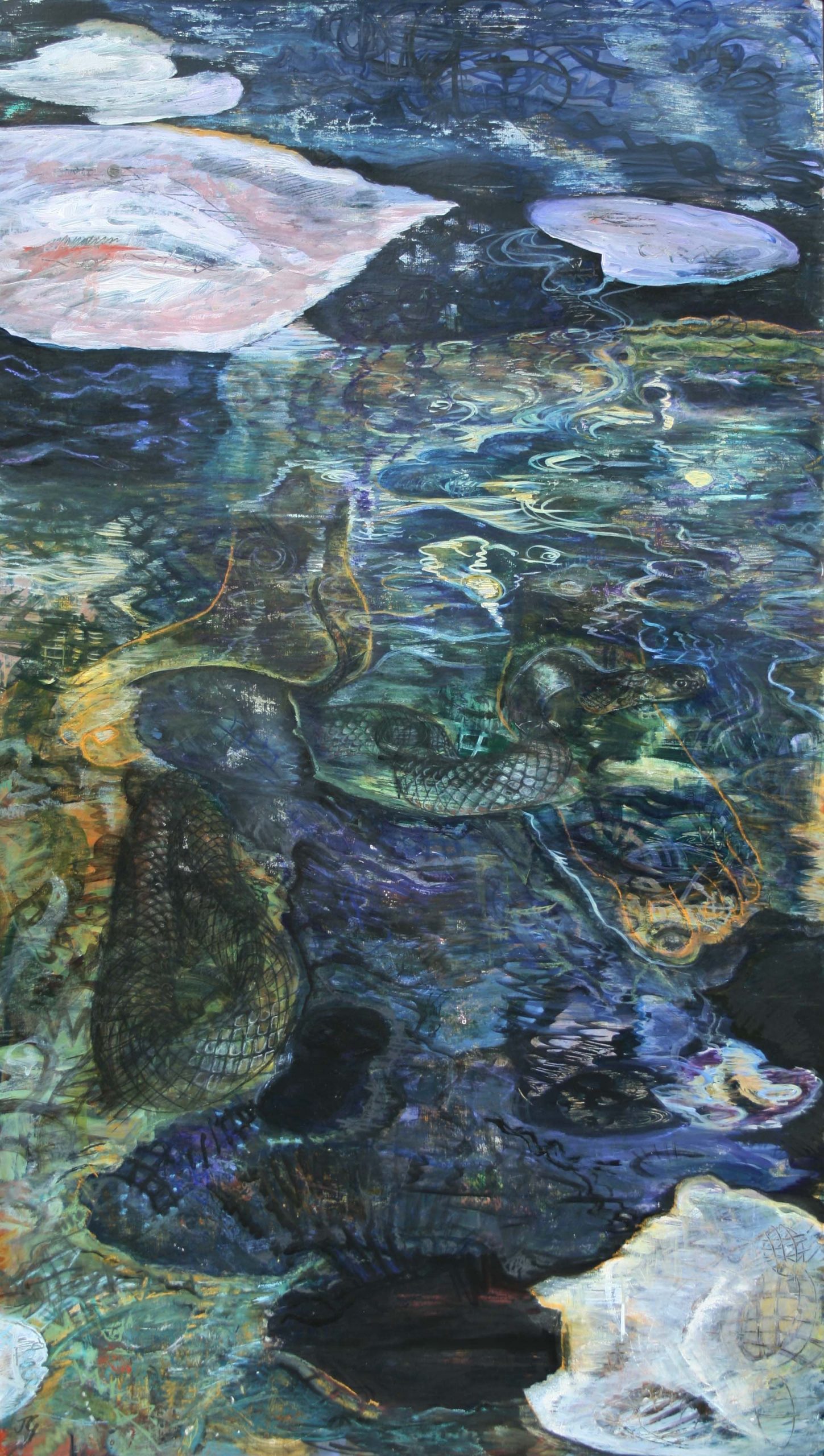 JGood_A Snake at My Feet_Acrylic&Pastel_124x79cm