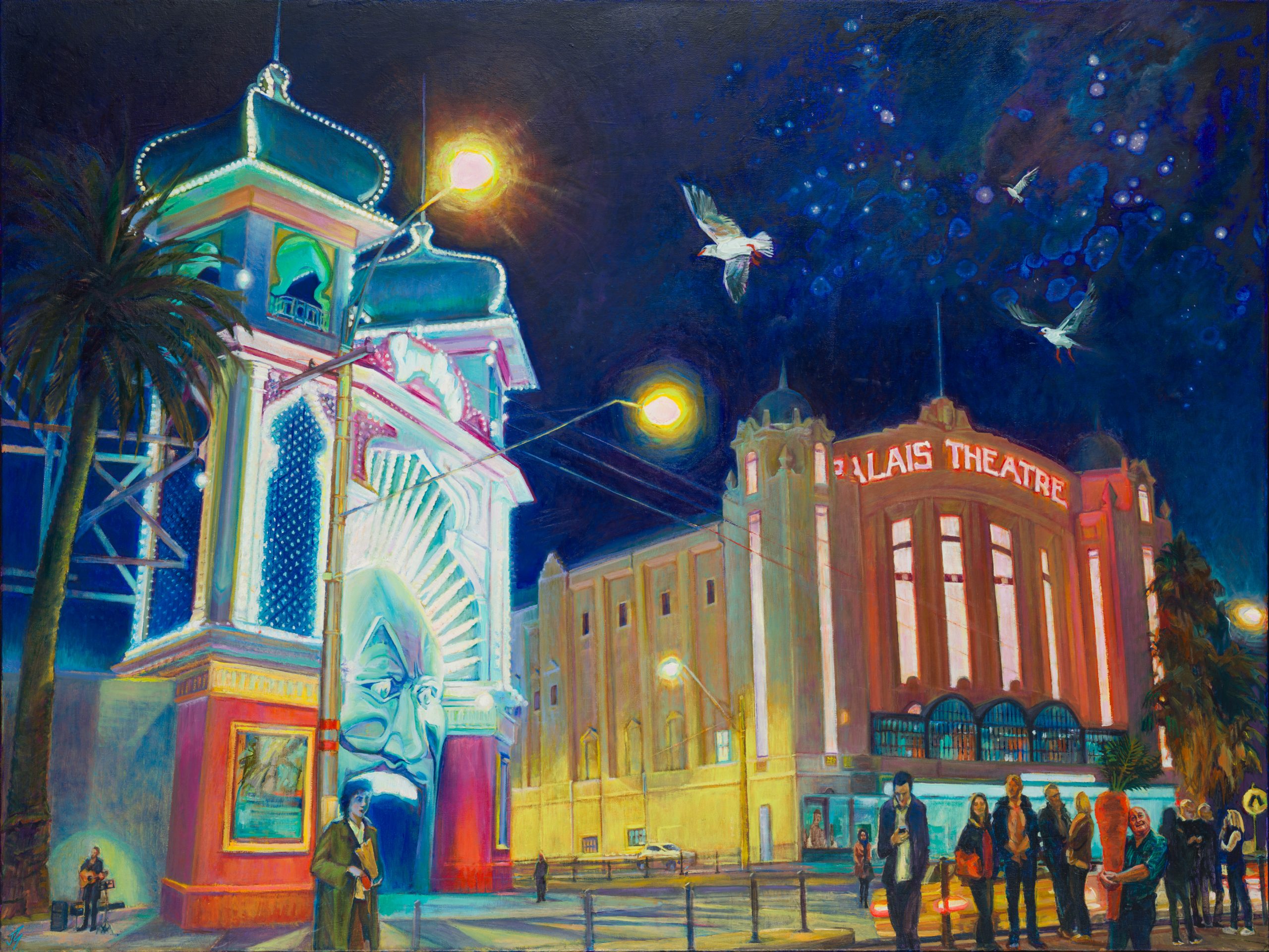 JGood_StKilda Night_Oil & Acrylic_123x94cm