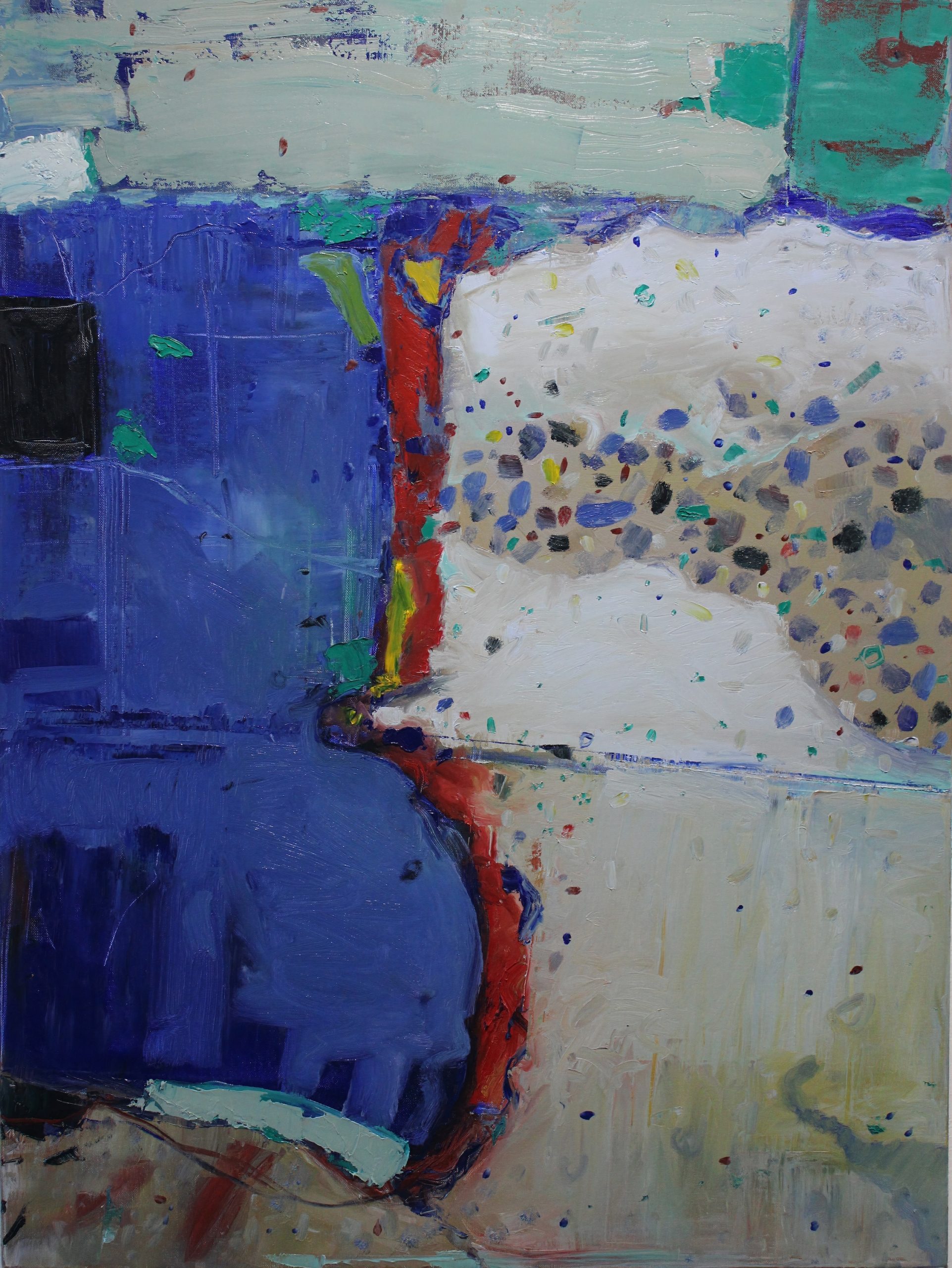 Nunzio painting ‘Yellow marigolds in unseen territories’ 2023