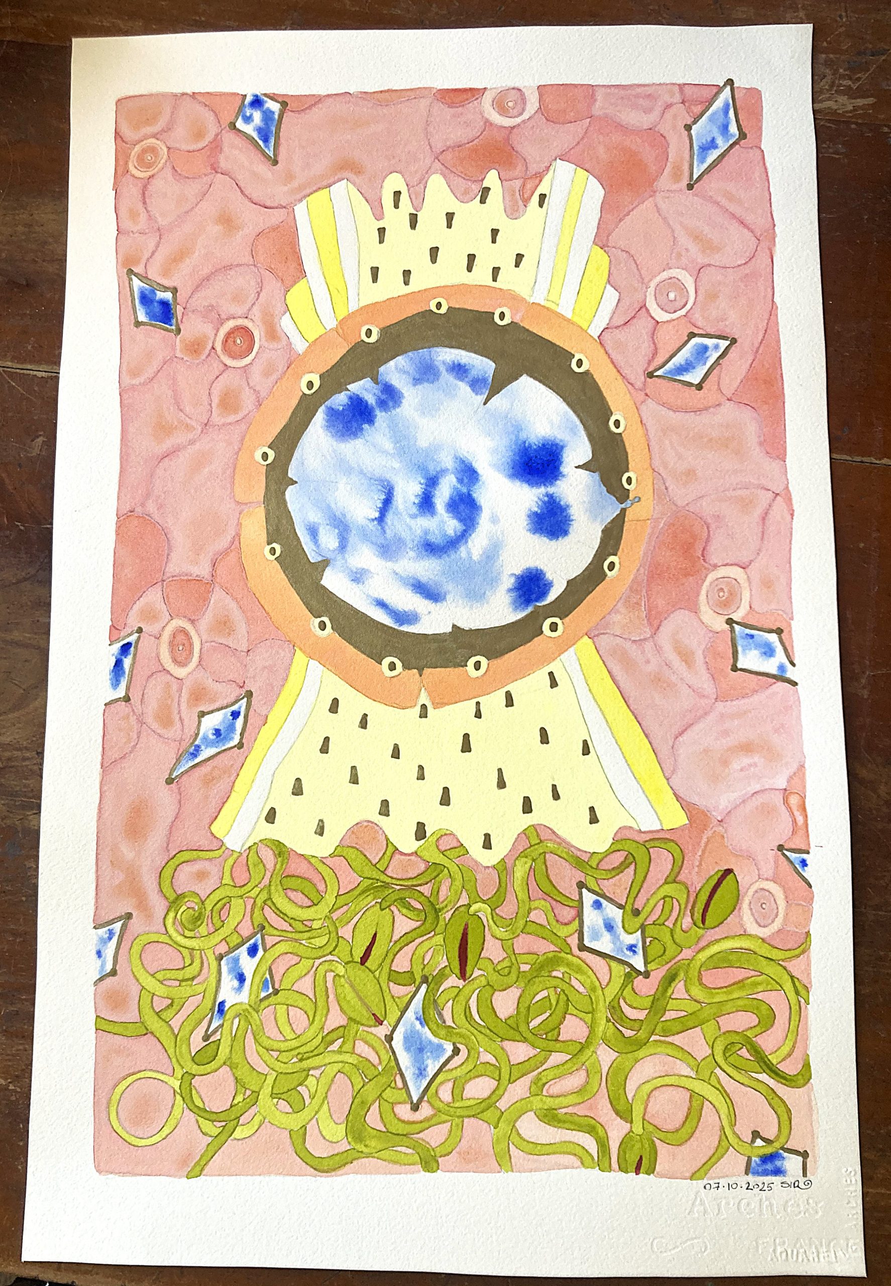 Robinson_Sarah_Tangled, water colour on paper, 2025