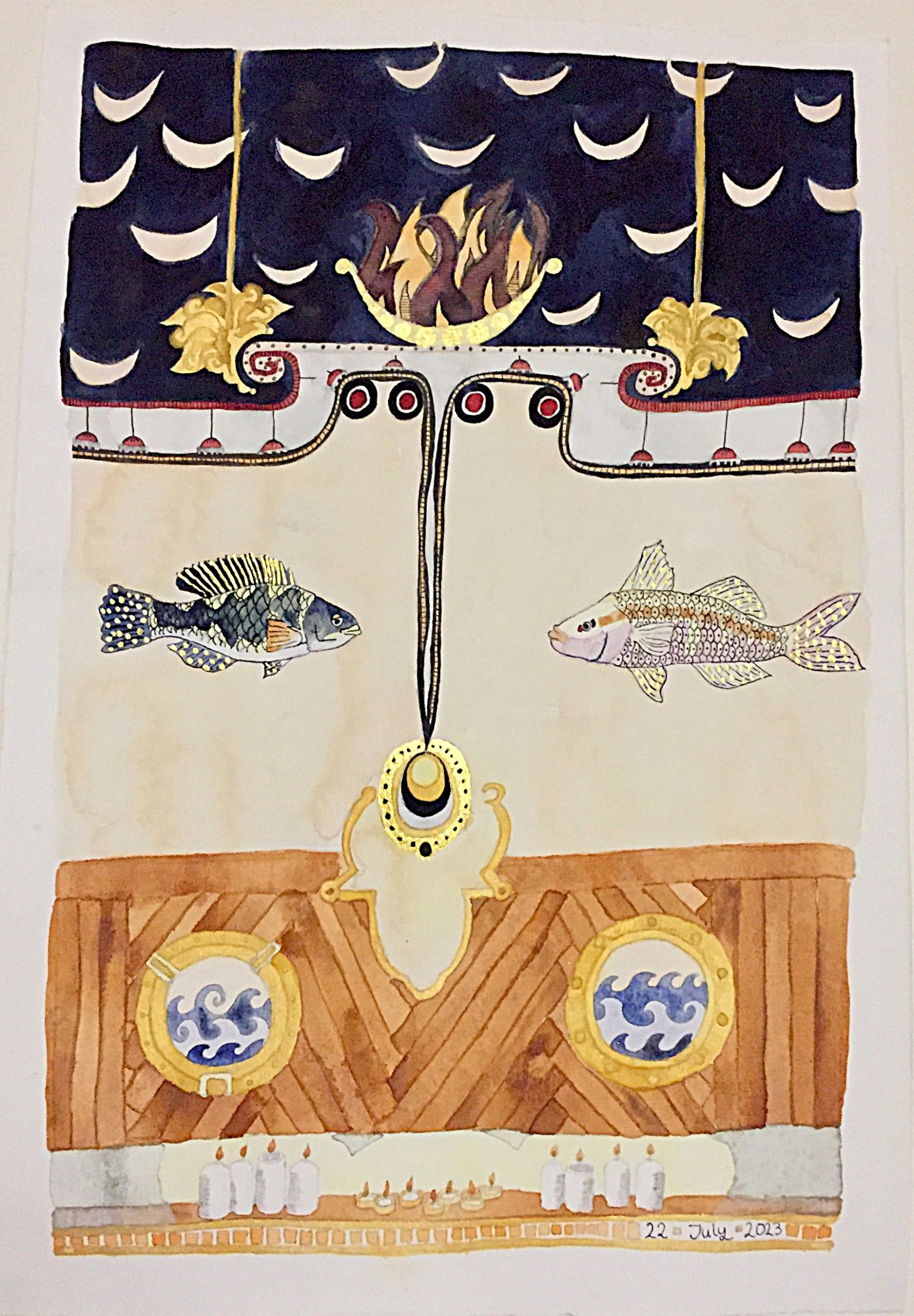 Robinson_Sarah_The Fish, water colour & ink on paper, 2023