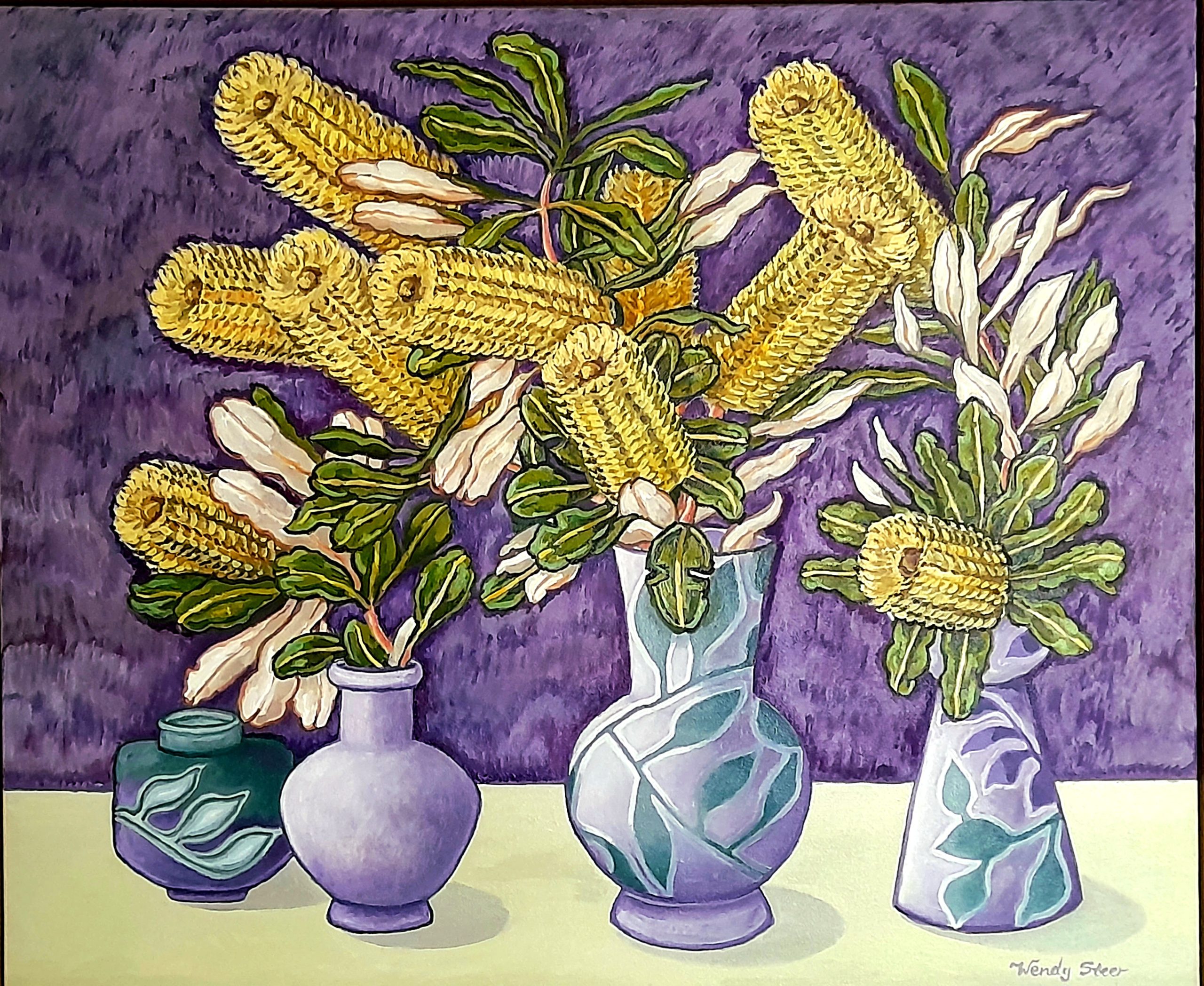Nunzio painting ‘Yellow marigolds in unseen territories’ 2023