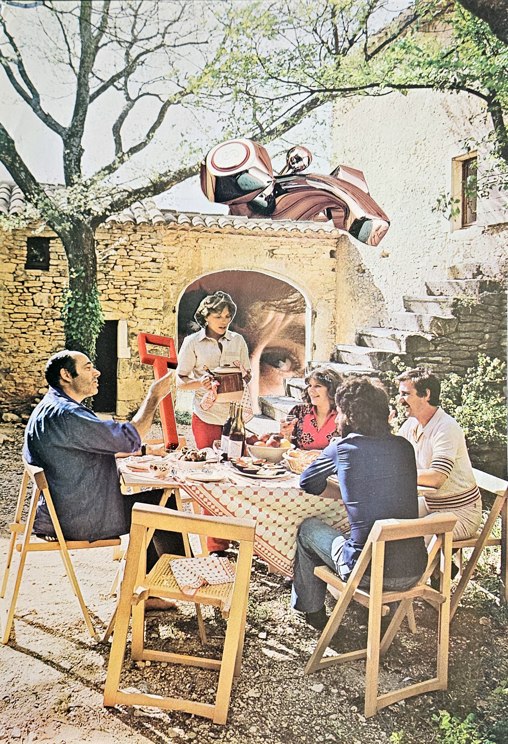 COLLAGE EURO COURTYARD LUNCH