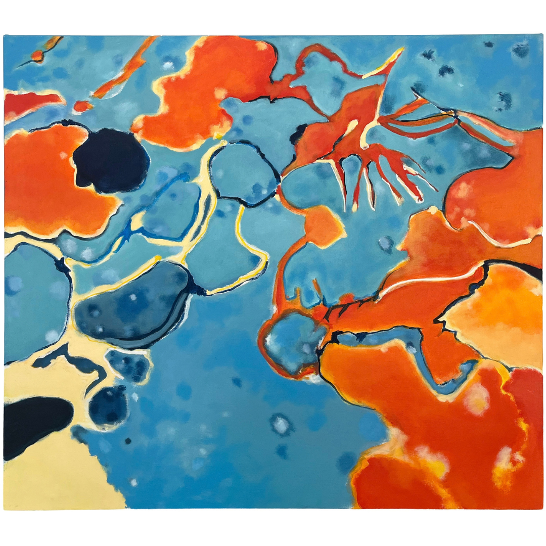 Nunzio painting ‘Yellow marigolds in unseen territories’ 2023